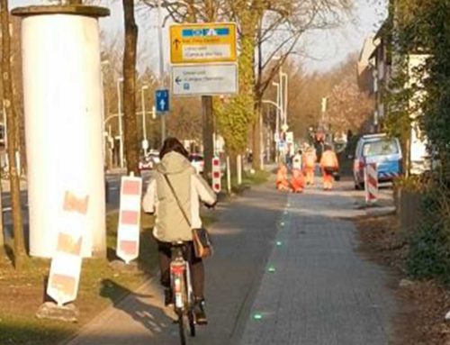 LED lights to facilitate green wave for bicycle traffic in Oldenburg